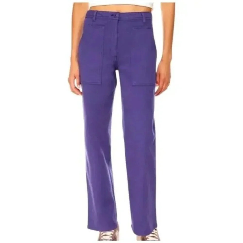 NWT Wilfred New Modern Utility Pants Mid Rise Straight Leg Deep Violet Size 00